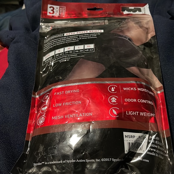 SPYDER Performance Mesh Mens Boxer Briefs Sports Underwear 3 Pack For Men - Picture 3 of 5